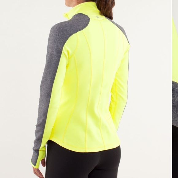 Lululemon Run: U-Turn Reversible Butter Yellow Cream Grey Blue 1/4 Zip Pullover - Picture 2 of 15